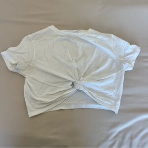 Urban Outfitters White Knotted Crop Top